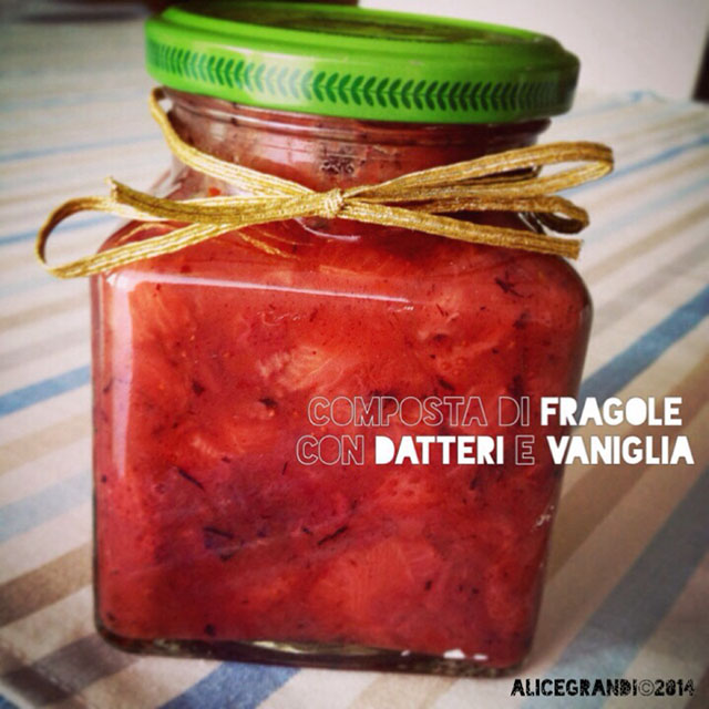 fragole datteri marmellata senza zucchero sugrafree strawberry jam